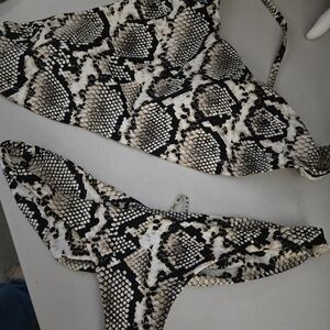Vitamin A Snakeskin Pattern Reptile Halter Top Bikini